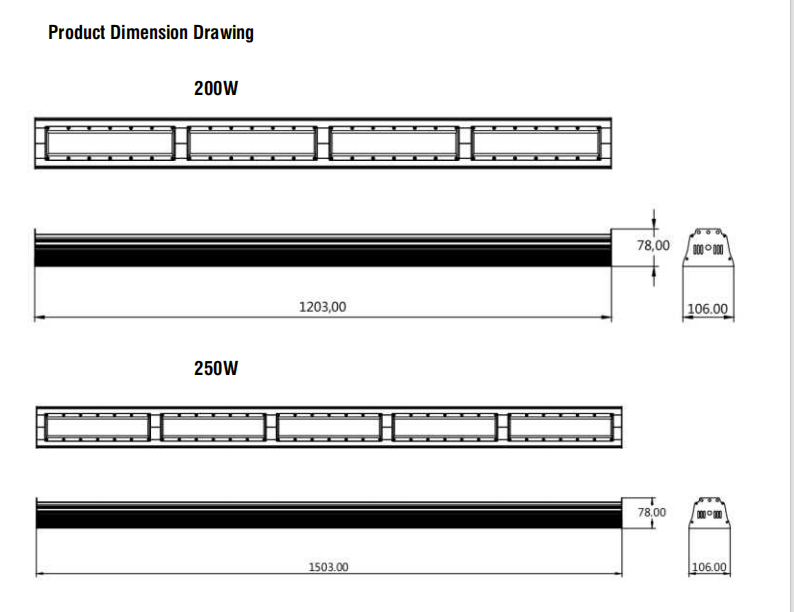 LED line lamp drawing 